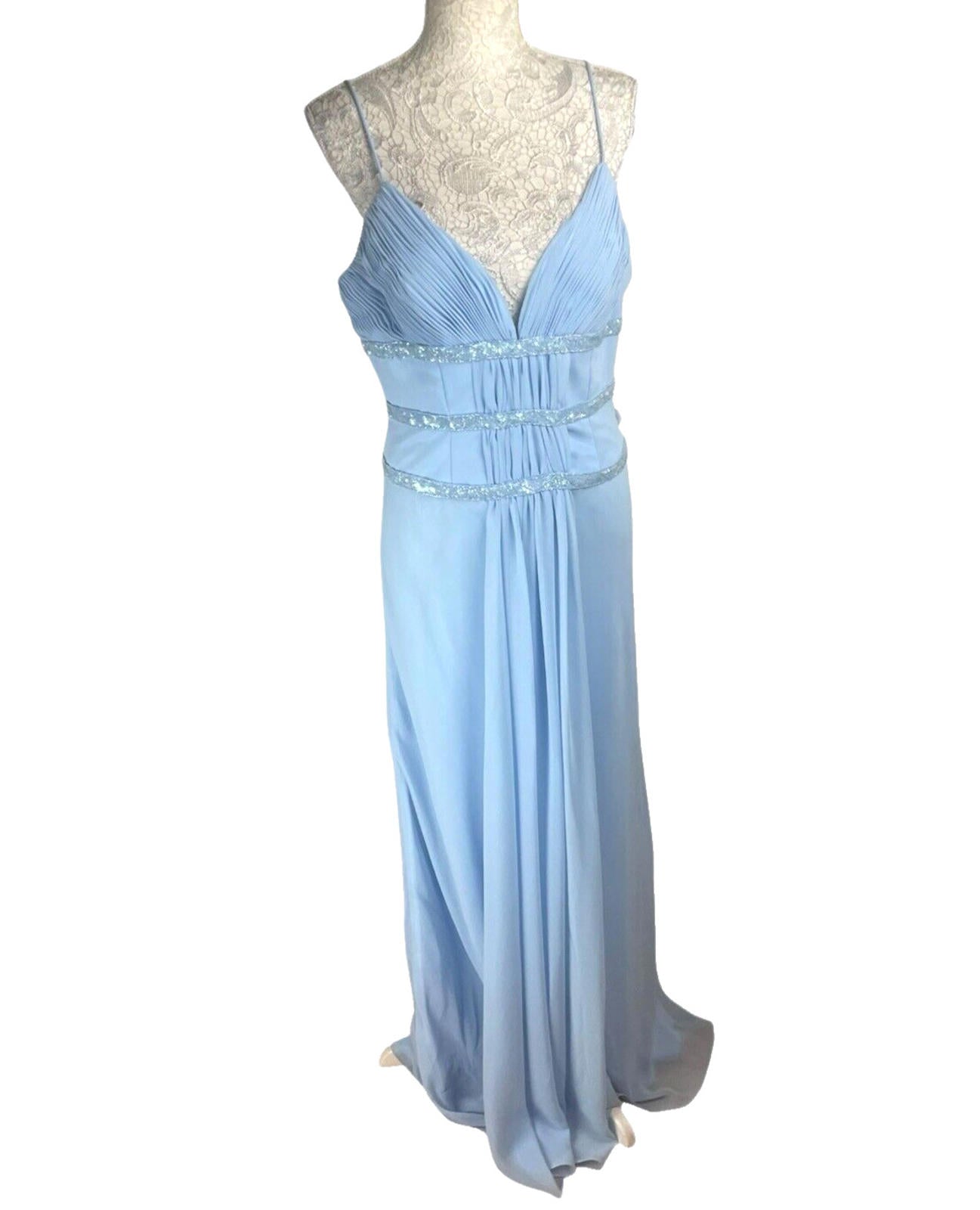 Crystal Breeze Prom Dress Women's UK Size 14 Pale Blue Ballgown Embezzled