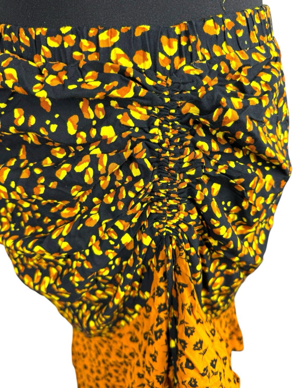 Very Orange Ruffle Modi Skirt High Slit Floral Women’s UK Size 12