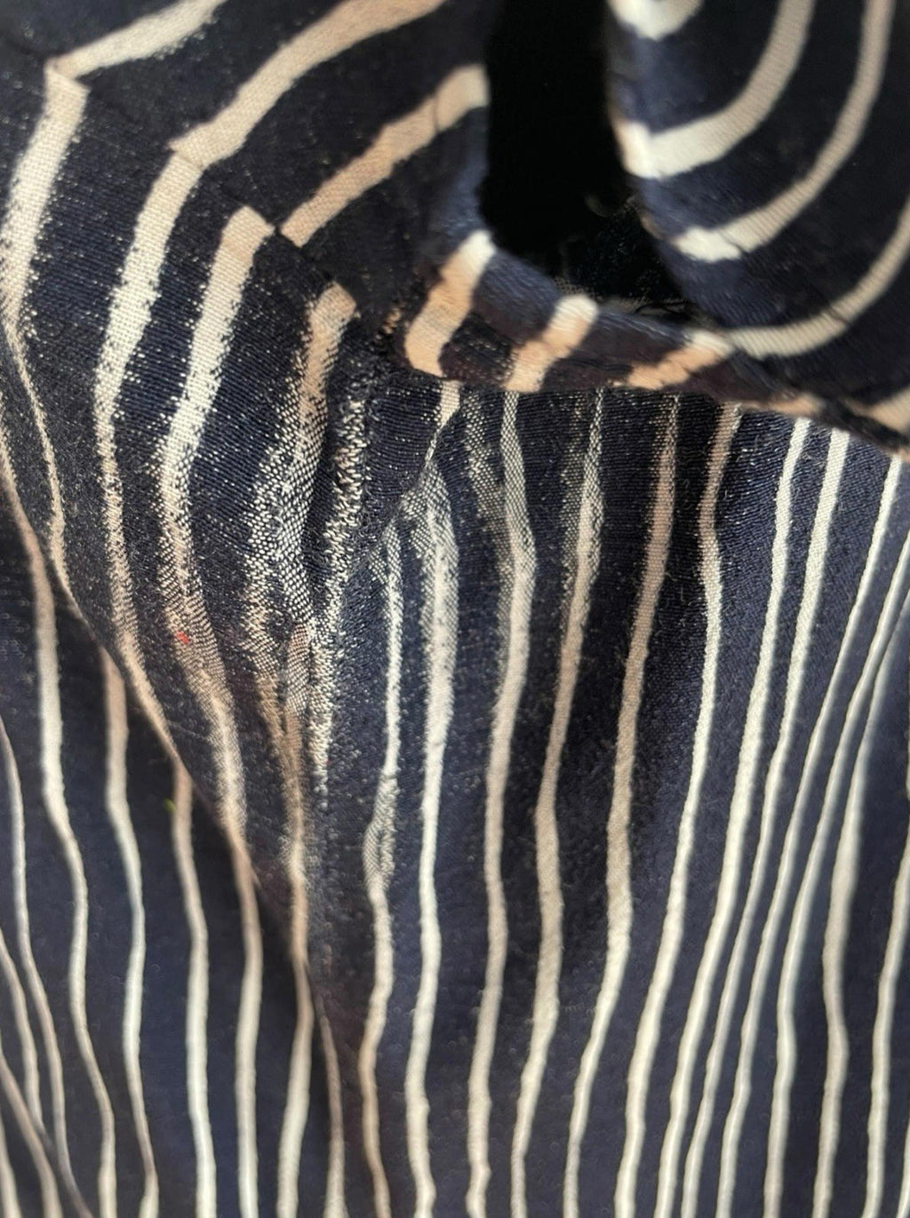 Next Navy Blouse High Neck Striped Lightweight Women’s UK Size 12