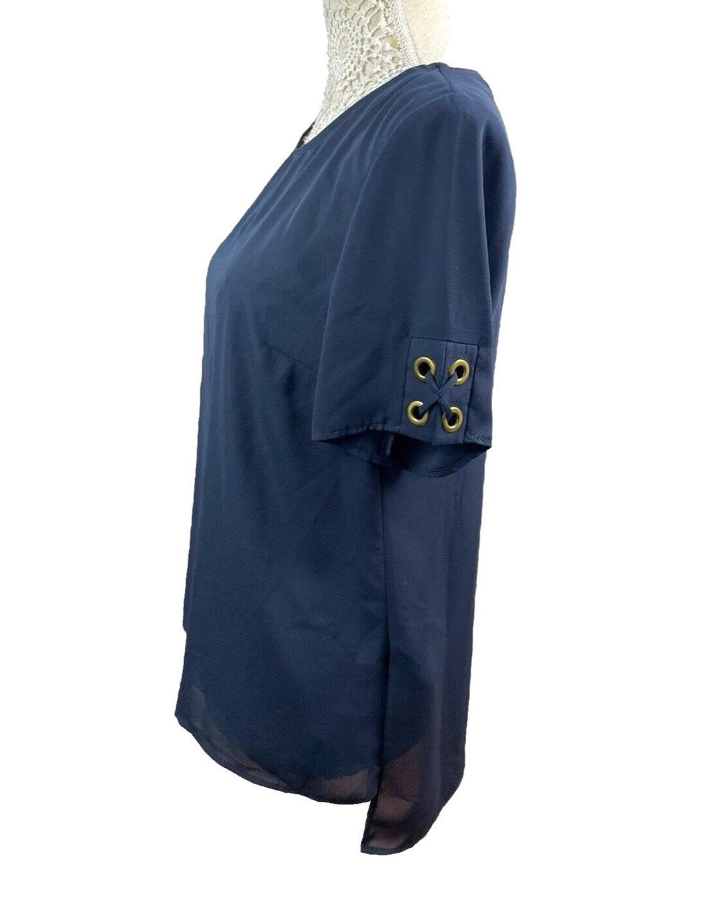 F&F Navy Blue Chiffon Top Nortical Theme Women’s UK Size 12