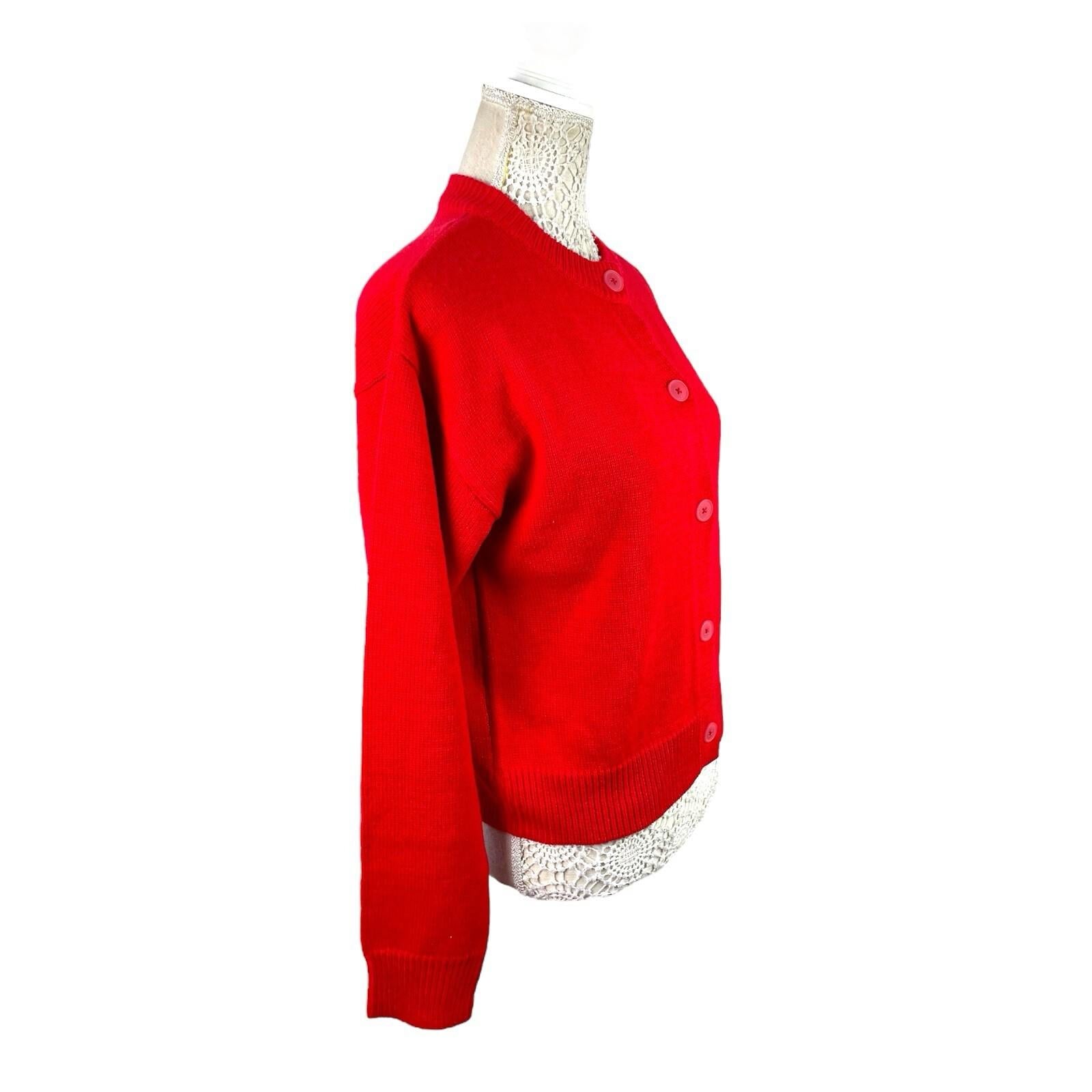 Pretty Little Thing Red Tight Knit Cardigan Button Fastening Women’s UK Size S