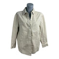 Zara Denim Jacket Oversized Collared Women’s UK Size XS Beige Button Front