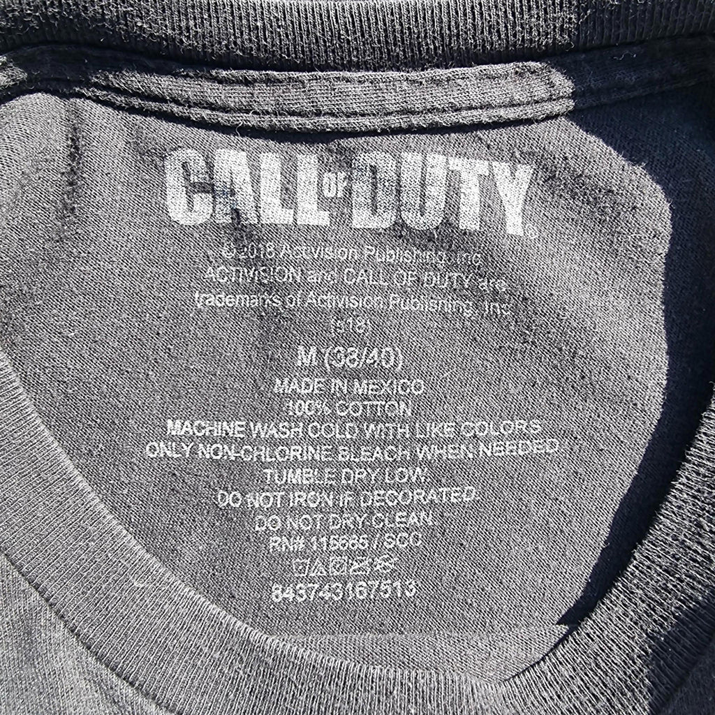 Call Of Duty Graphic Print T-Shirt Men's UK Size M Black Crew Neck 100% Cotton