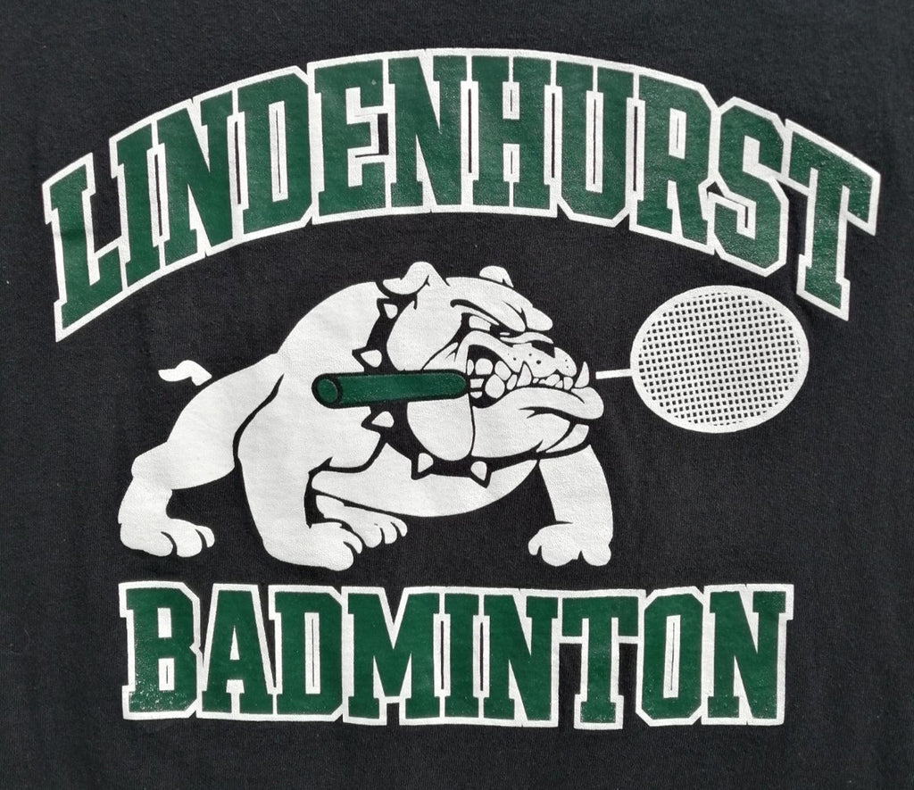 Lindenhurst Badminton Graphic Print T-Shirt Men's Size XL Black 100% Cotton