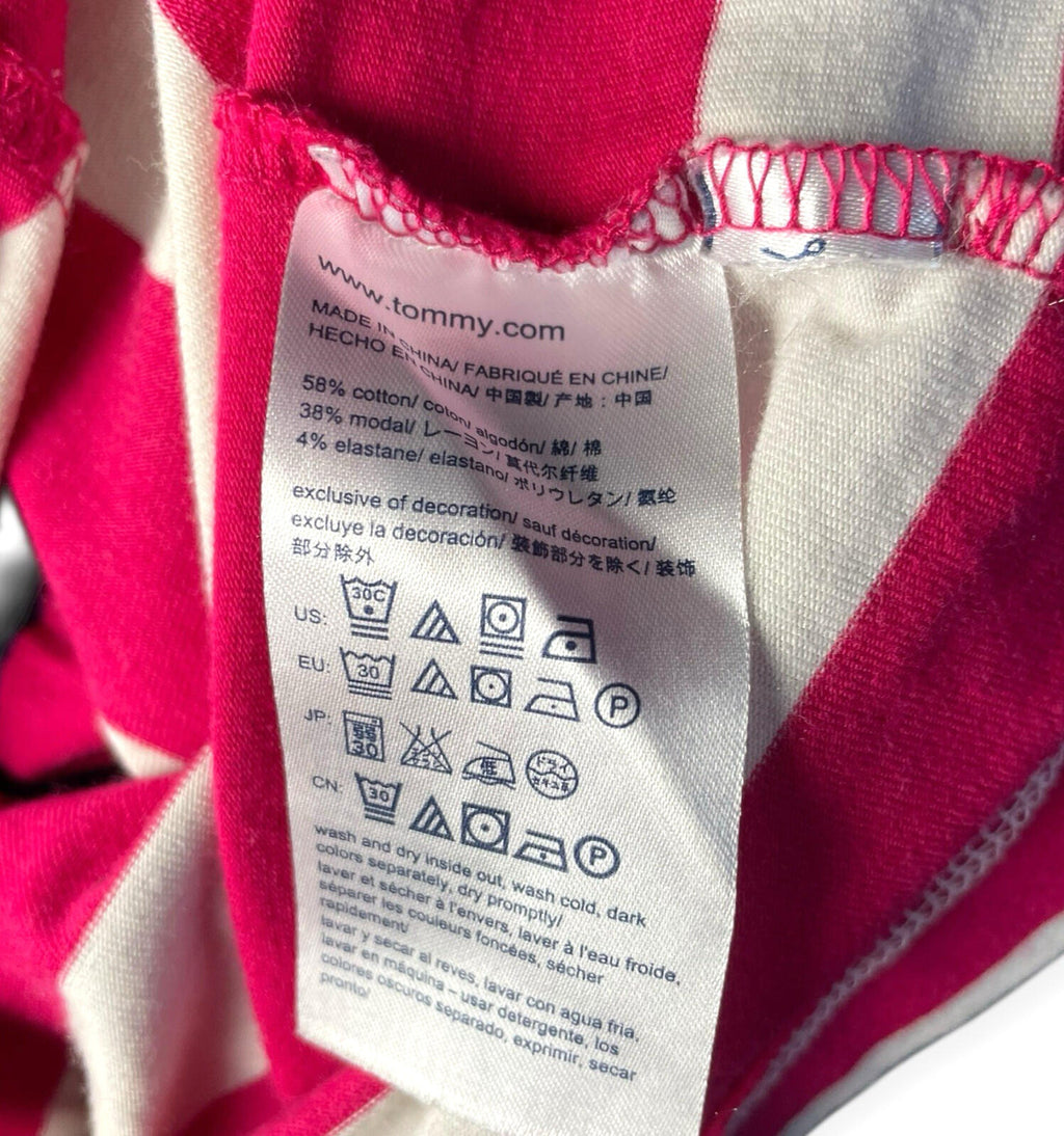 Tommy Hilfiger T-Shirt Dress Women’s UK Size M Striped Knee Length Pink
