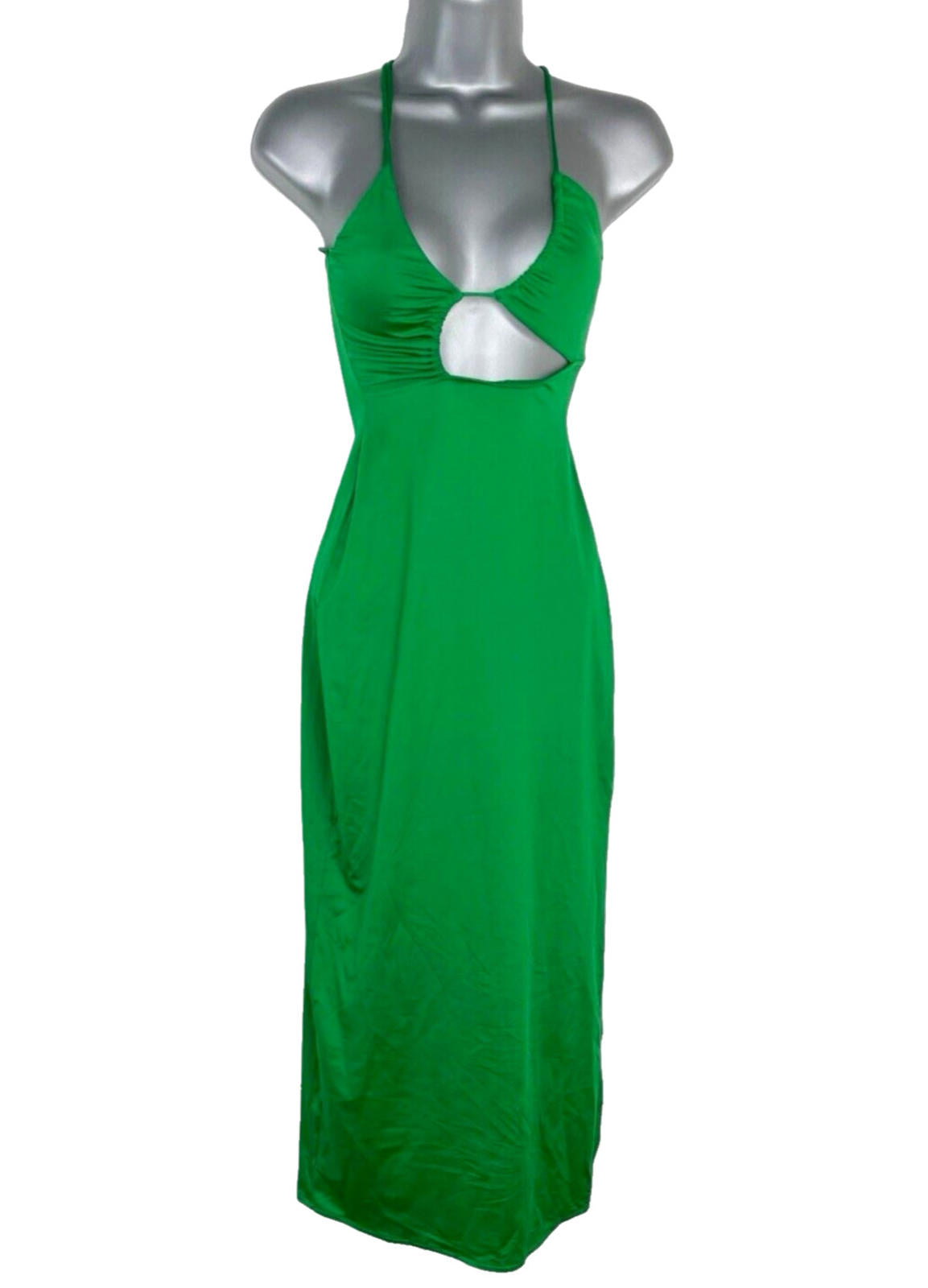 Pull & Bear Green Sleeveless Maxi Dress with Cutout Detail