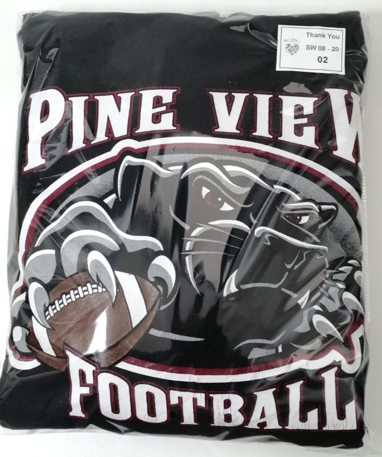 Pine View Football USA Hoodie Men's Size XL Black Jersey Hooded Pockets Sports