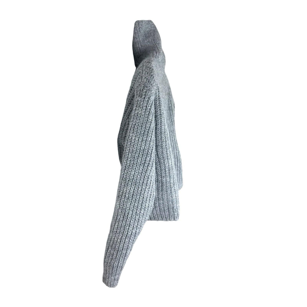 Divided Grey Marl Rib Knit Oversized Cardigan Collared Women’s UK Size XXS