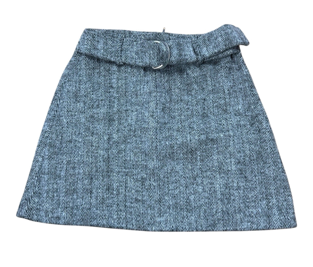 Primark Grey Skirt Aline Belted High Waist Women’s UK Size 6 Zip Fastening