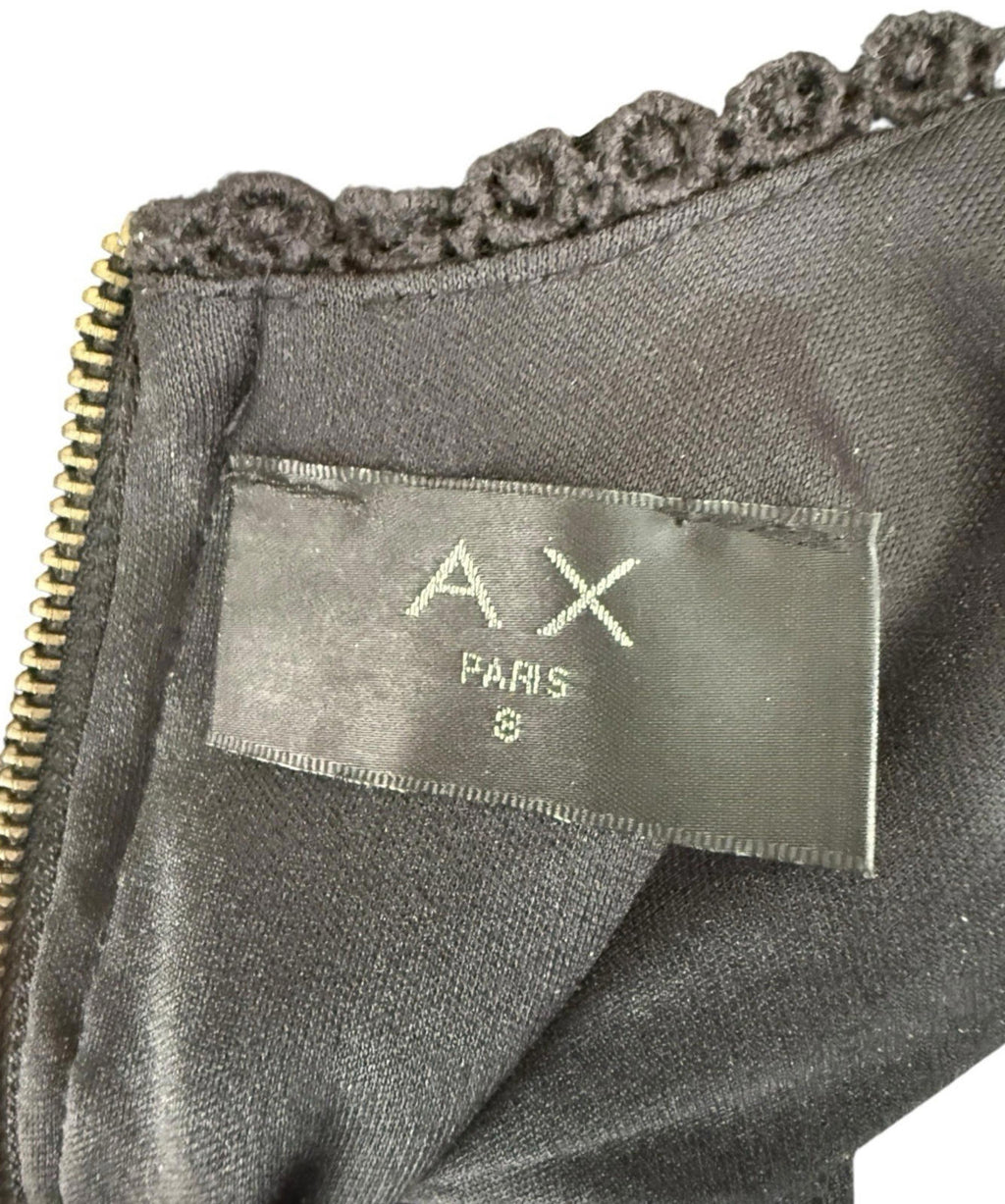 AX Paris Black Lace Dress Knee Length Cut Out Waistband Women’s UK Size 8