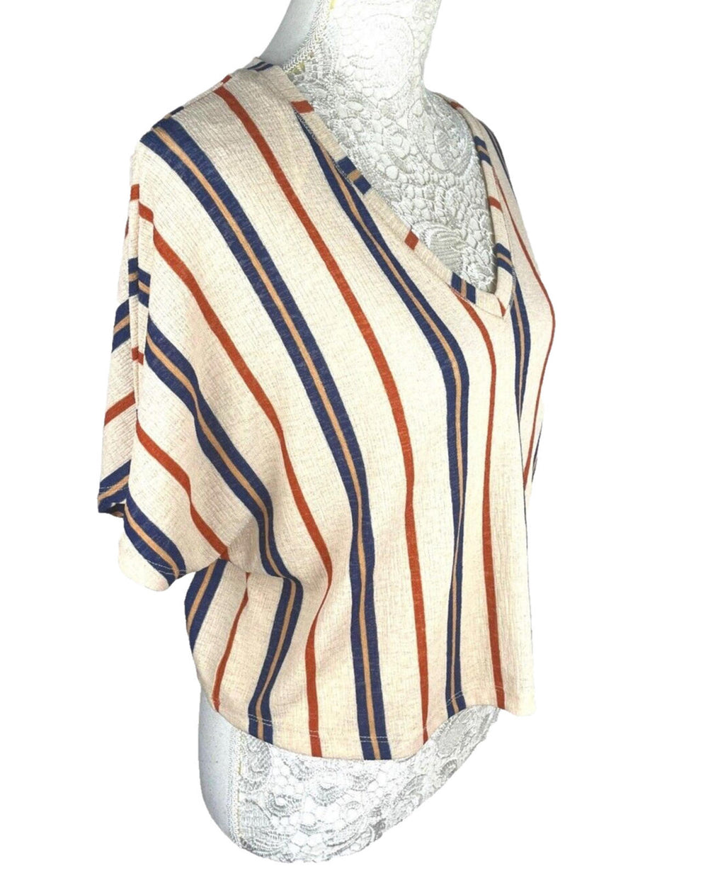 Zara Striped Crop Shirt Blouse Flannel Top Women's UK Size S