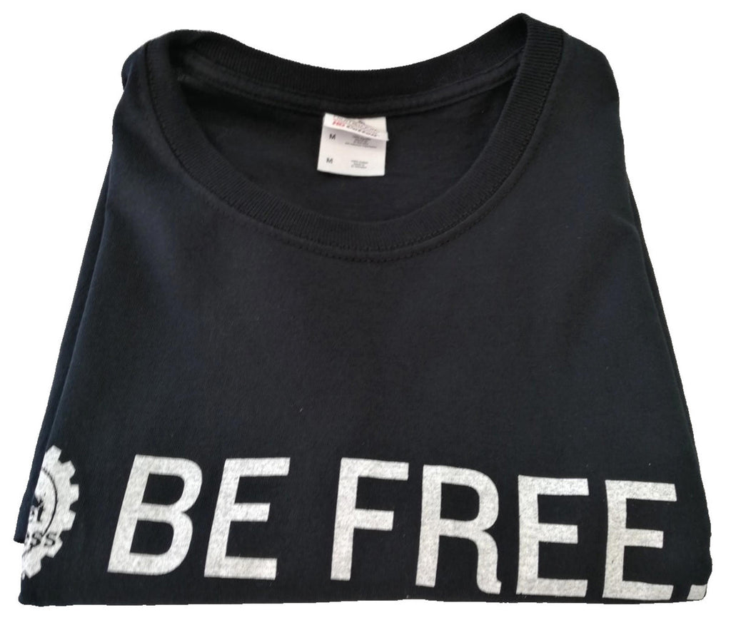 Fitness Slogan Graphic Print T-Shirt Men's Size M Black Crew Neck 100% Cotton