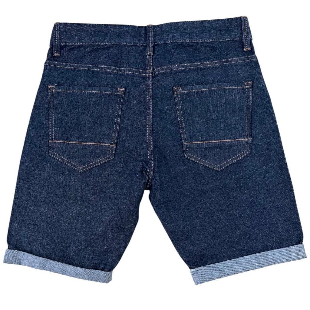 Next Denim Shorts Men's UK Size 30" W Regular Fit Blue Button Front Rolled Cuffs