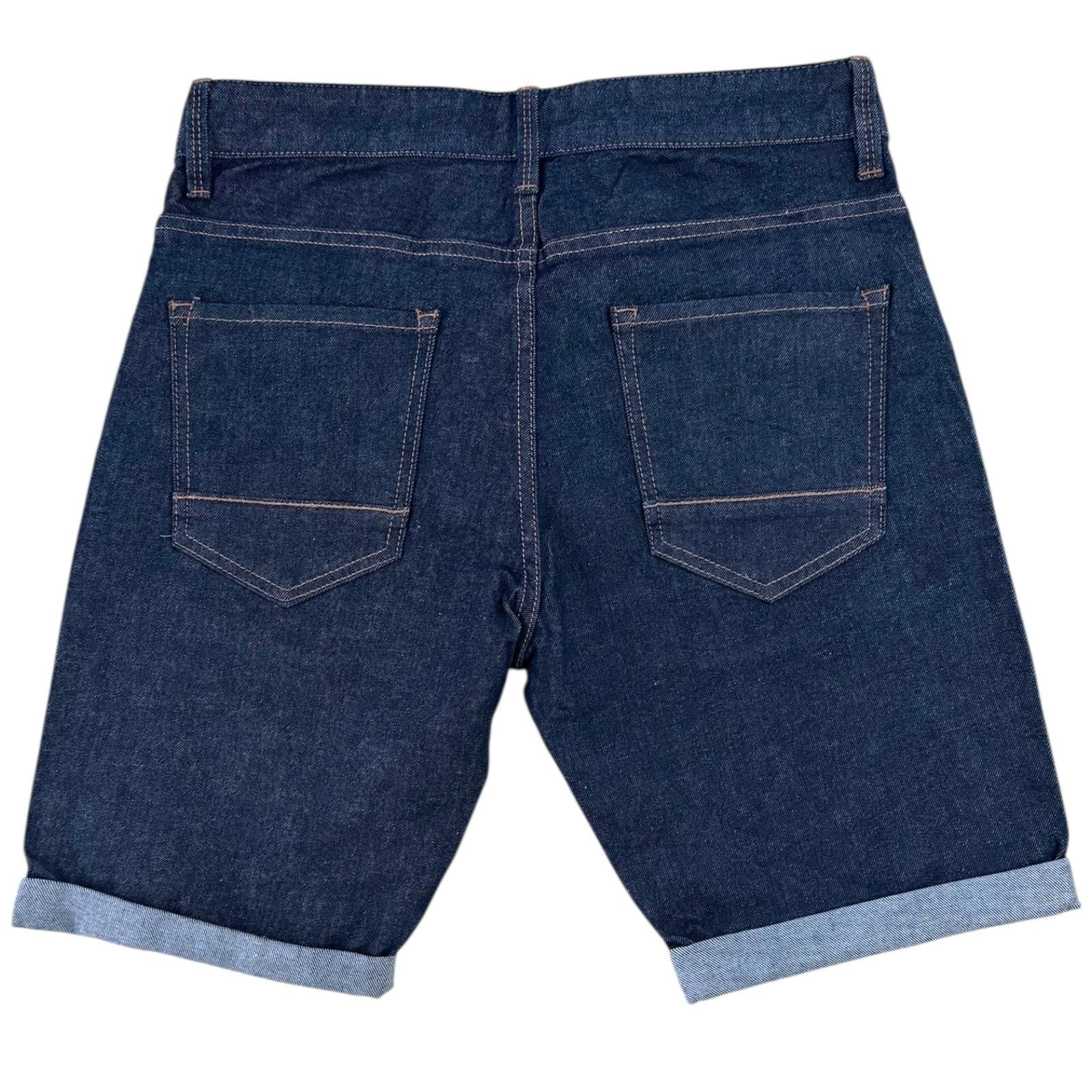 Next Denim Shorts Men's UK Size 30" W Regular Fit Blue Button Front Rolled Cuffs