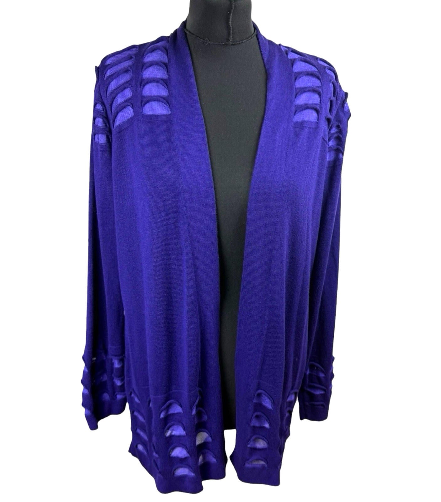 Marks & Spencer Cardigan Women’s UK Size 18 Mid Length Lightweight Mesh Purple