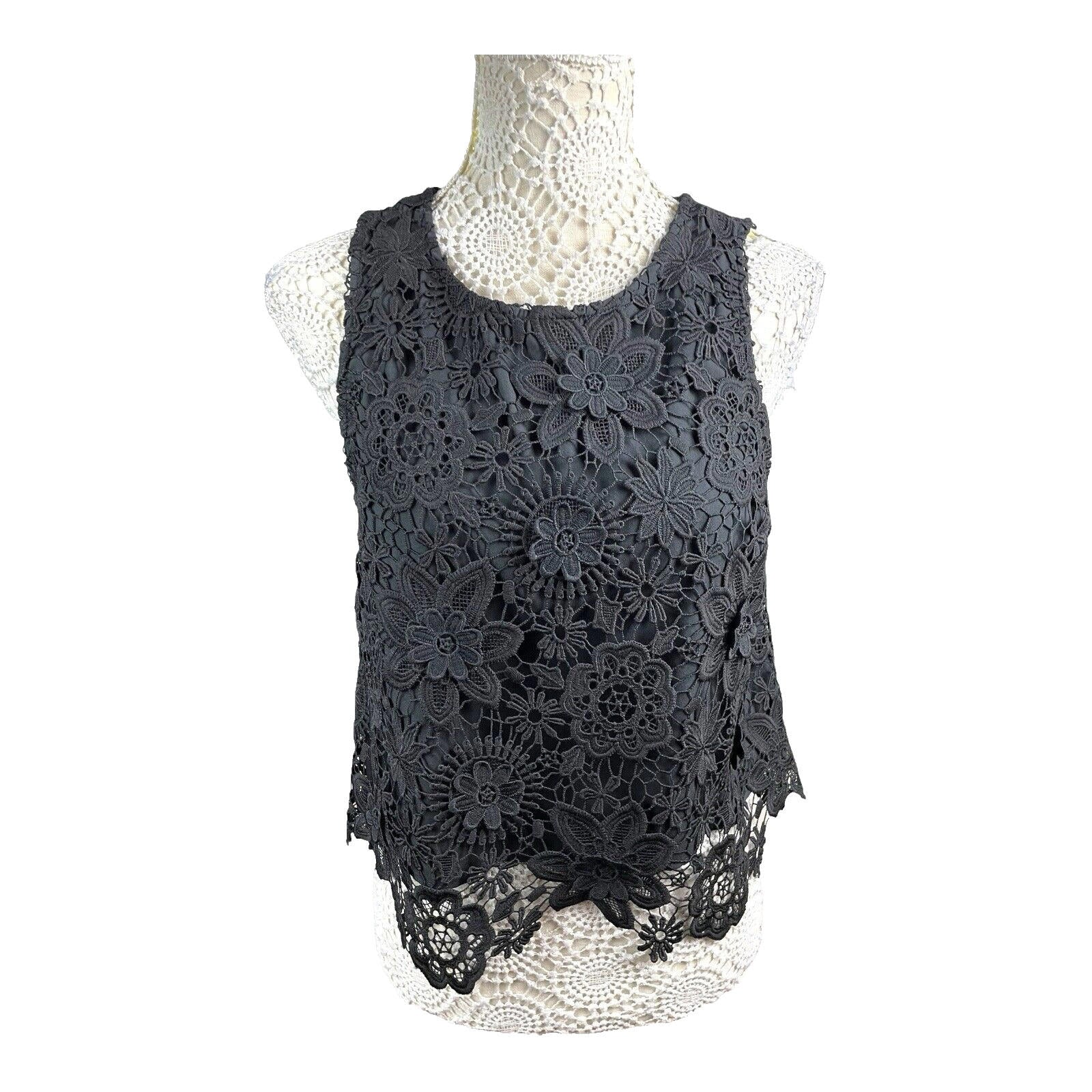 Topshop Co Ord Set  Women's UK Size 12 Top & Mini Skirt Layered Black