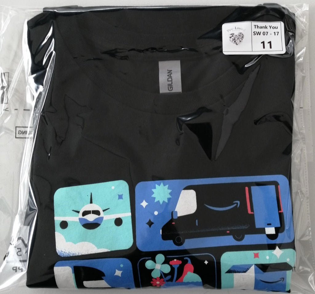 Online Shopping Graphic Print T-Shirt Men's Size XL Black Crew Neck 100% Cotton