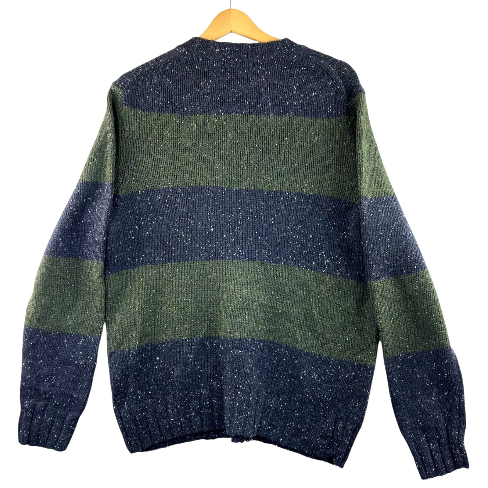 Nautica Knit Jumper Men's UK Size M Blue Long Sleeve Easy Care V-Neck Chunky