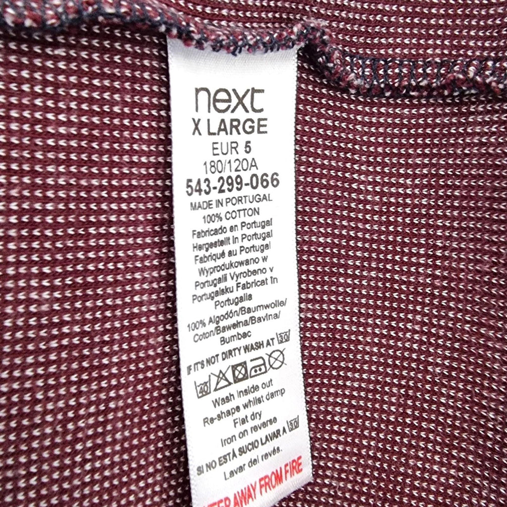 Next T-Shirt Red Blue Jersey Crew Neck 100% Cotton Men's UK Size XL