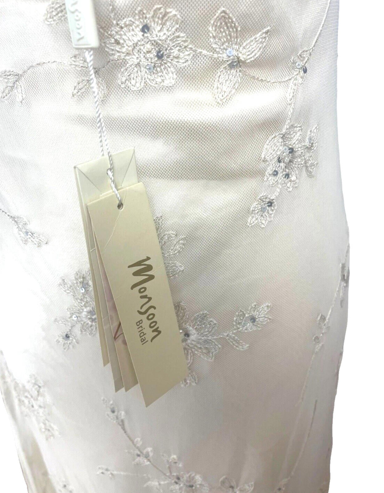 Monsoon Bridal Dress Hand Beaded Lined Halterneck Women’s UK Size 8