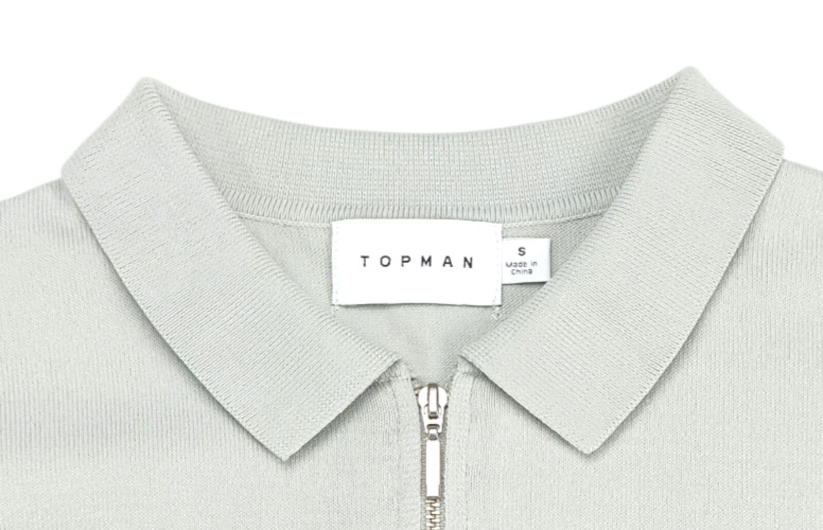 Topman Knit Polo Shirt Men's UK Size S Beige 1/4 Zip Short Sleeve Easy Care