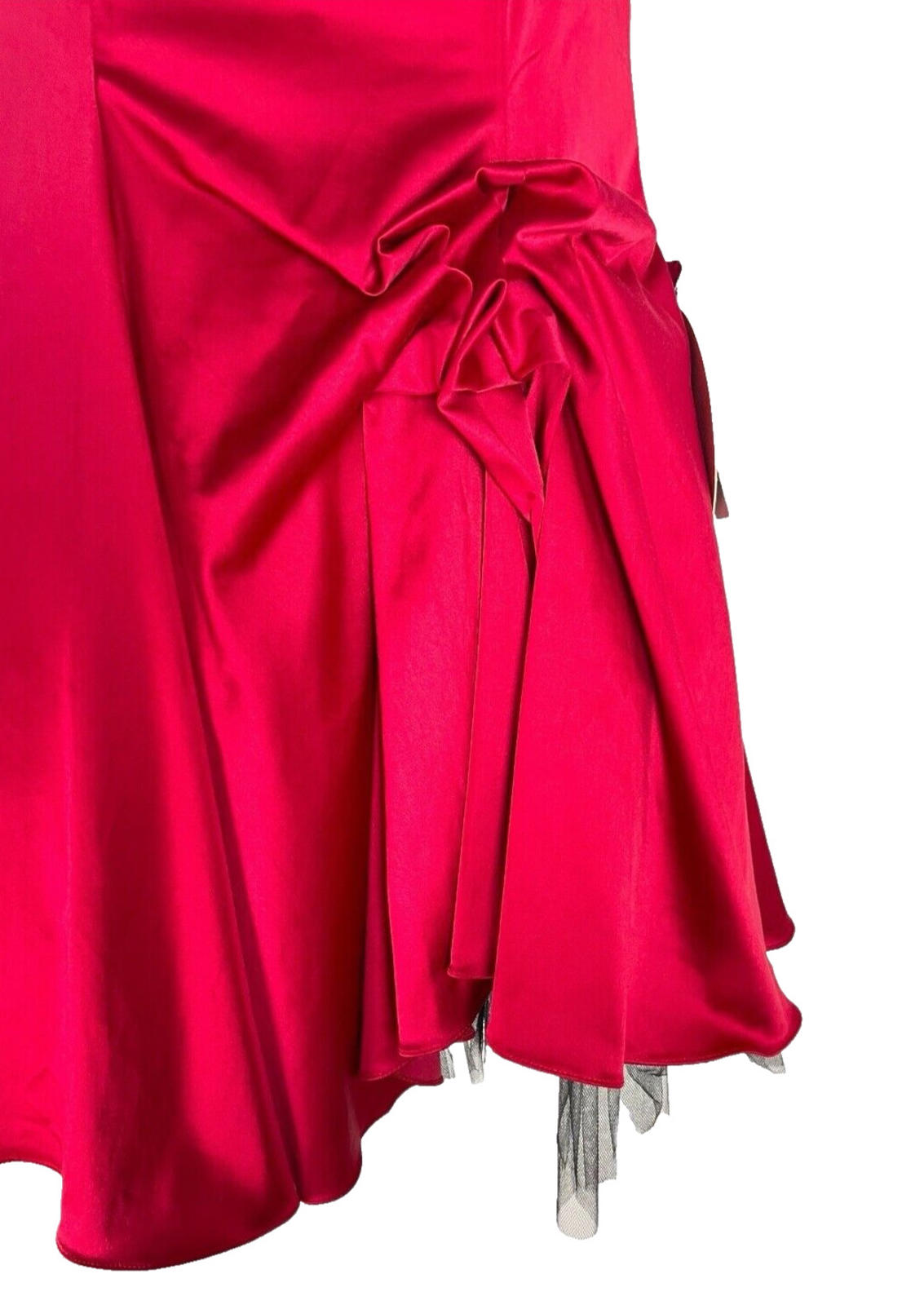 Forever Unique Dress Women’s UK Size 12 Red Layered Ruffle Summer Knee Length