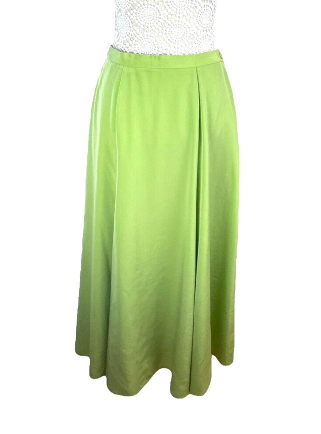 Alexon Skirt & Shirt Blouse Suit Women’s UK Size 14 Green Satin 2 Piece Set