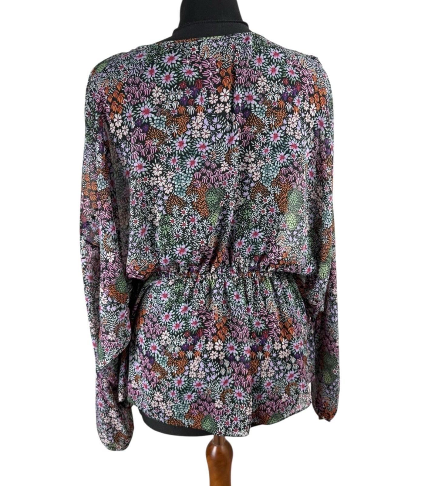 George Floral chiffon Blouse Women’s UK Size Multicolour Long Sleeve Semi Sheer