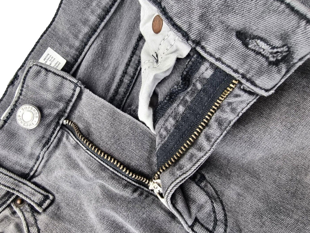 Topshop Jamie Jeans Women's UK Size W26 L28 Grey Denim Petite Ankle Grazer