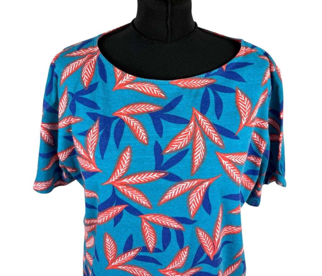 Damart Cotton T-Shirt Blouse Top Women’s UK Size 18-20 Leaf Print Multicolour