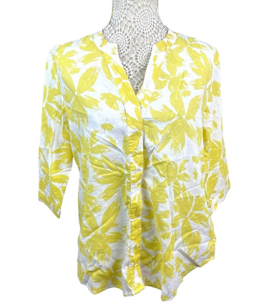 Marks & Spencer Blouse Floral Tunic Style 100% Cotton Women’s UK Size 12
