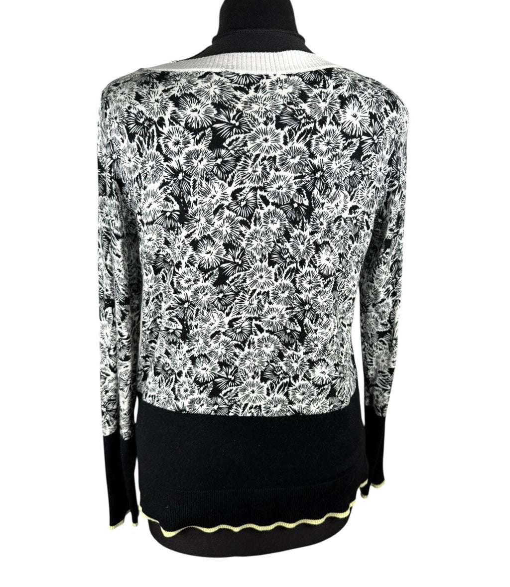 Next Petite Black And White Floral Jumper Thin Petite Women’s UK Size 8P