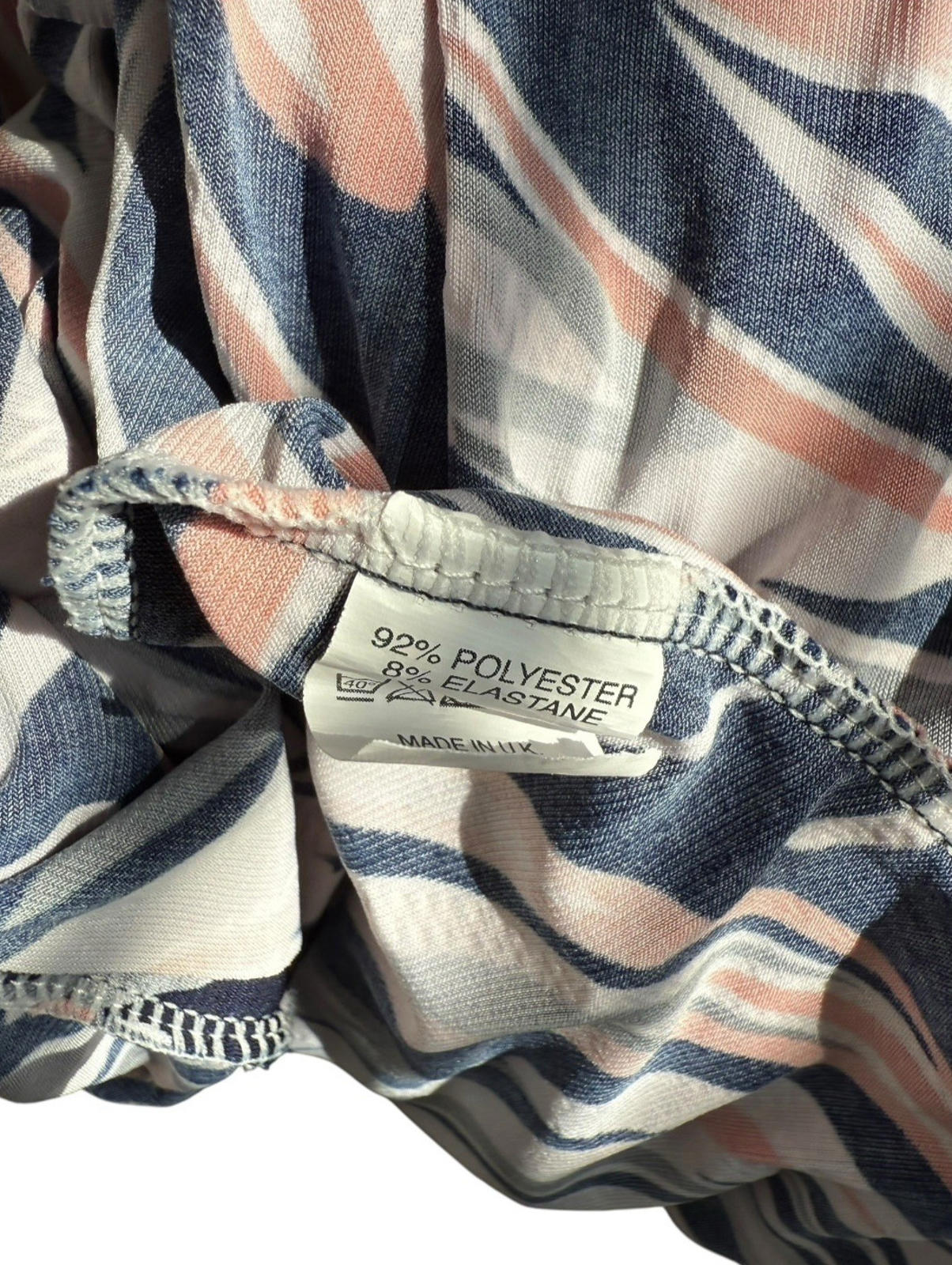 Forever Abstract Print Blouse Women's UK Size L Colorful Swirl Stitch Detail Top