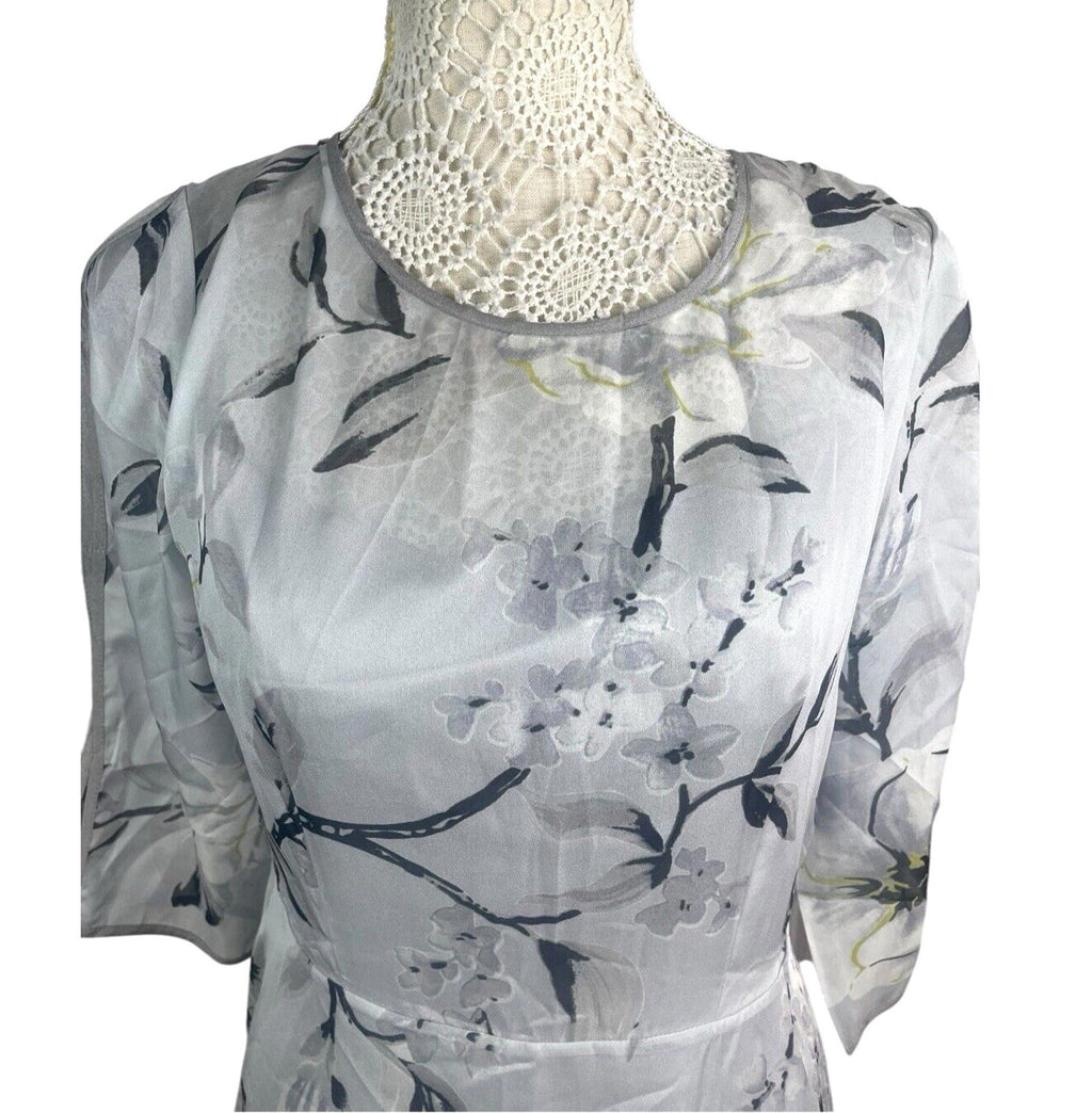 Floryday Maxi Dress Silver Floral Occasion Dress A Line Women’s UK Size S