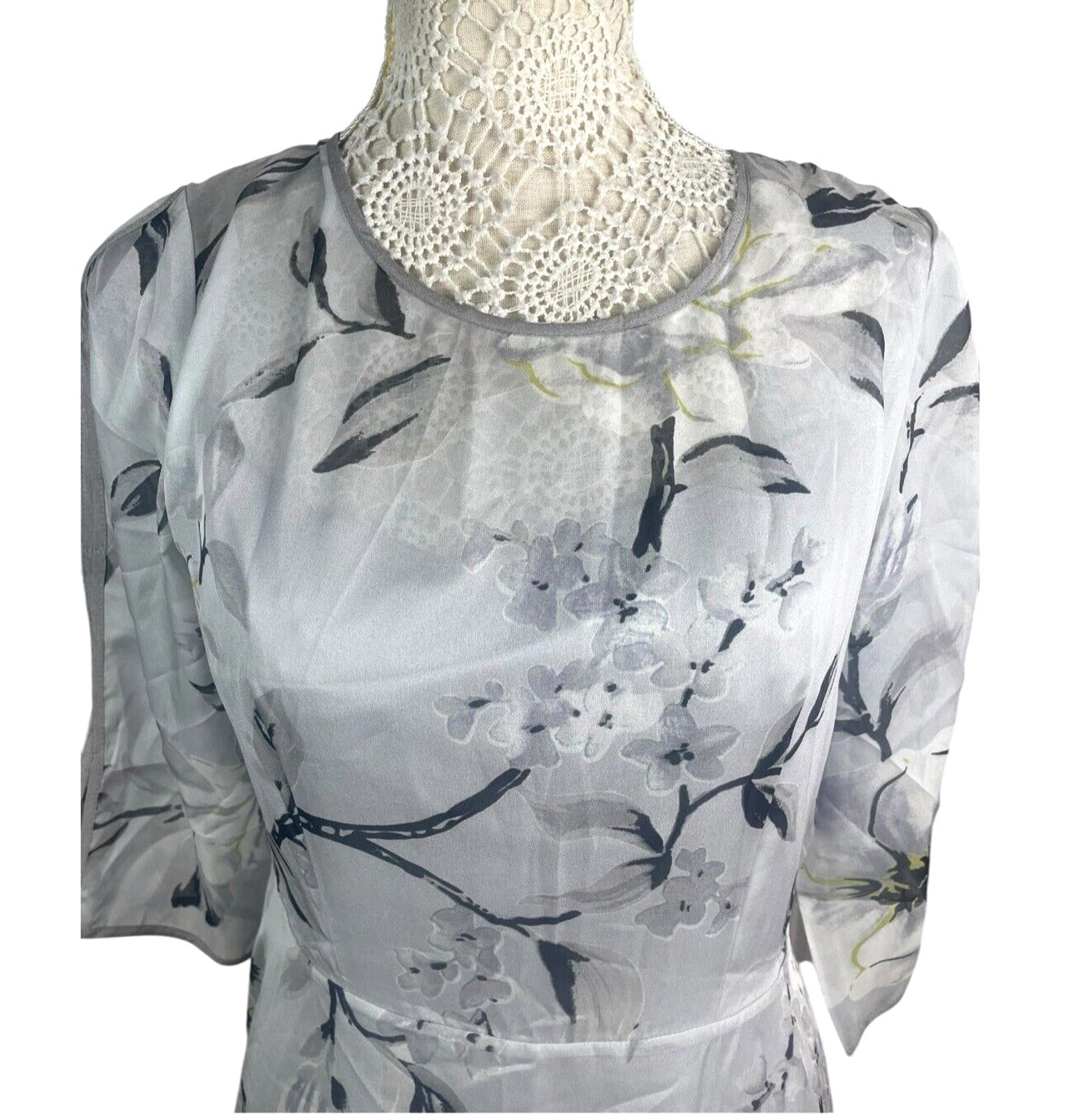 Floryday Maxi Dress Silver Floral Occasion Dress A Line Women’s UK Size S