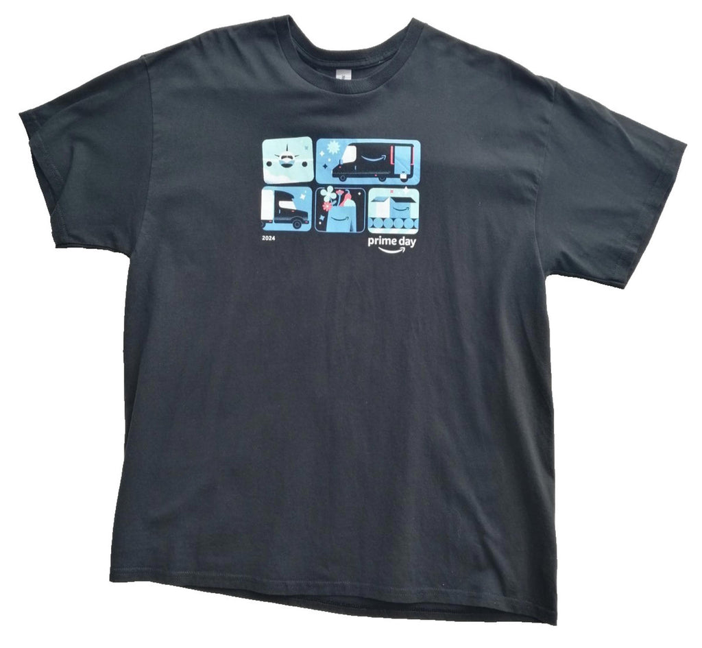 Online Shopping Graphic Print T-Shirt Men's Size XL Black Crew Neck 100% Cotton