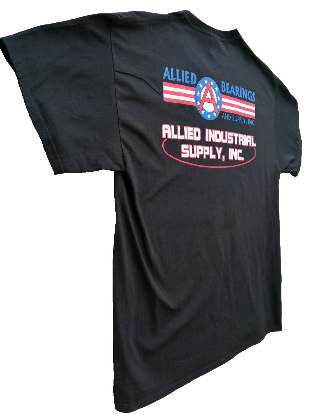 USA Transport Graphic Print T-Shirt Men's Size XL Black Crew Neck 100% Cotton