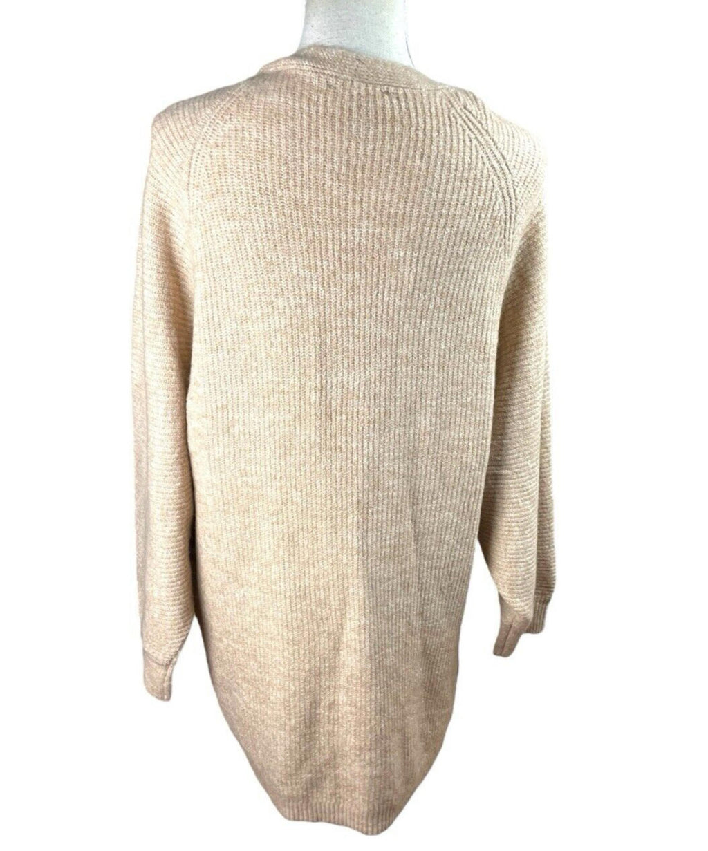 New Look Beige Long Cardigan Soft Touch Relaxed Fit Open Front Women’s UK Size S