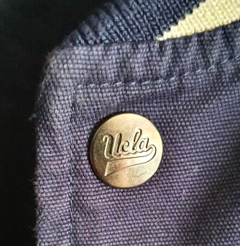 Varsity Jacket Coat Blue 100% Cotton Men's UK Size Large
