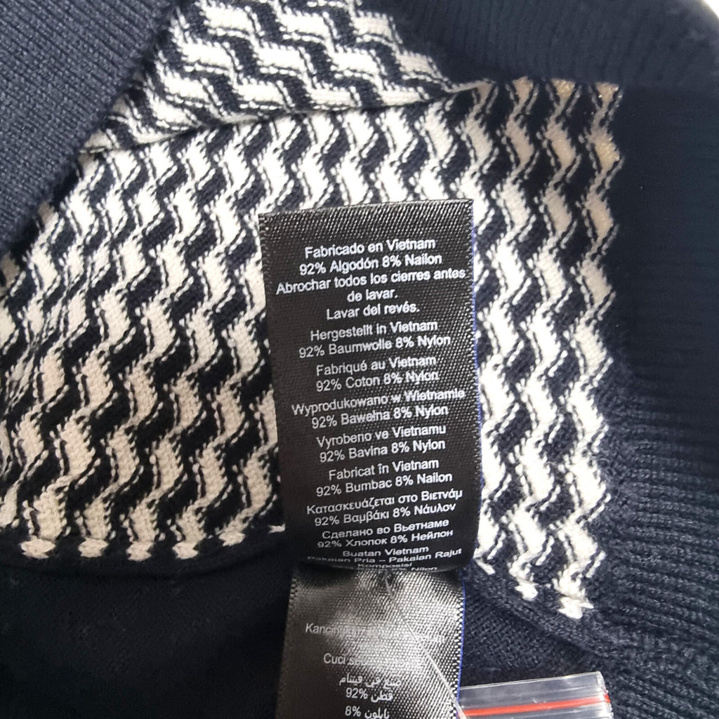 Next Knit Polo Shirt Men's UK Size M Blue Textured Short Sleeve 100% Cotton