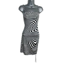 Divided Midi Dress Physcedelic Print Square Neck Women’s UK Size XS