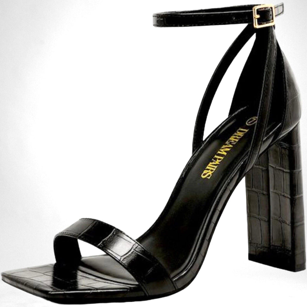 Dream Pairs Faux Block Heel Shoes Square Tie Women’s UK Size 6 EU 39