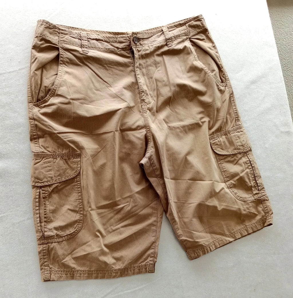 George Chino Shorts Men's UK Size Large Brown 100% Cotton Cargo Pockets