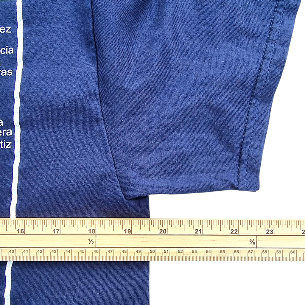 Arrupe Jesuit Graphic Print T-Shirt Men's UK Size M Blue Crew Neck 100% Cotton