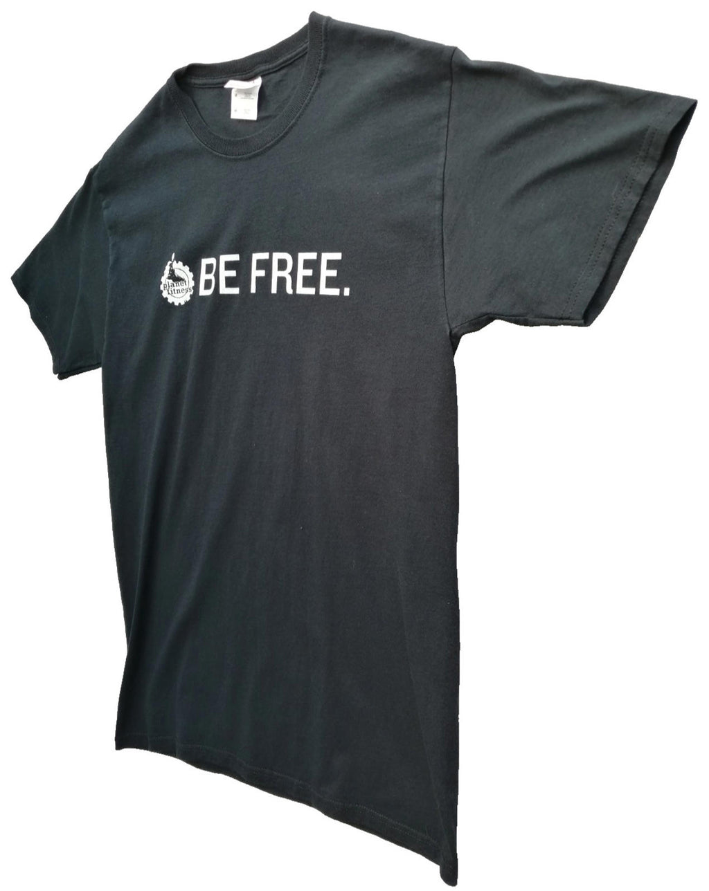 Fitness Slogan Graphic Print T-Shirt Men's Size M Black Crew Neck 100% Cotton