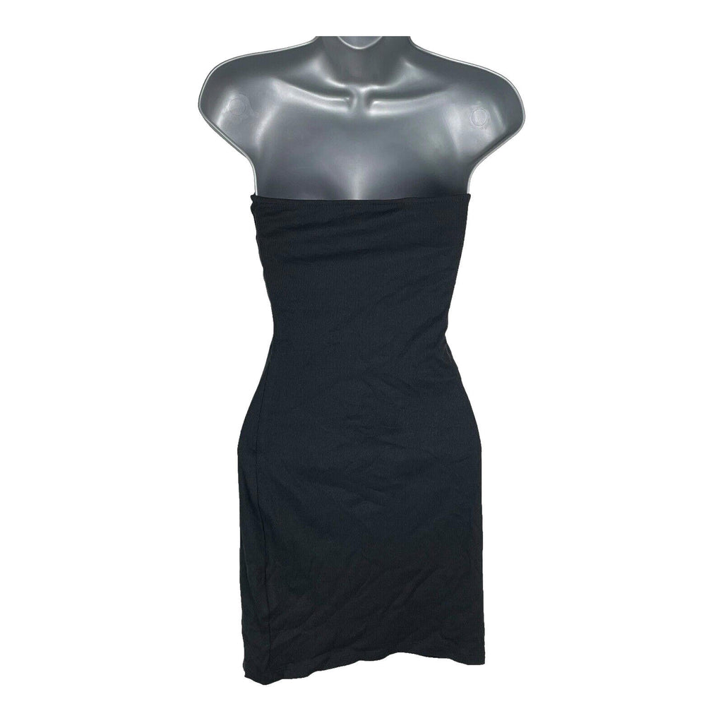 Divided Mini Dress Black Strapless Ribbed Women’s UK Size XS