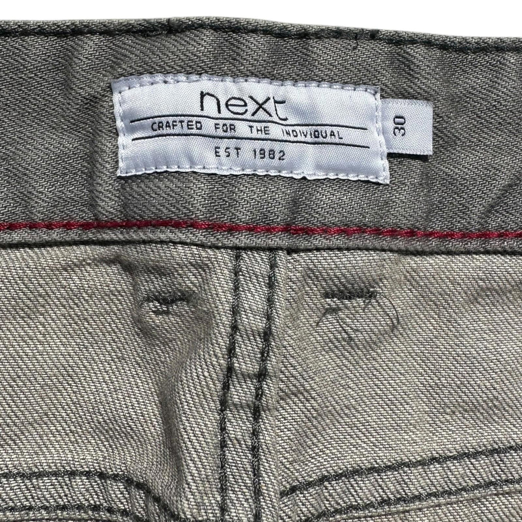 Next Florida Shorts Men's UK Size 30" W Grey Denim Slim Summer Button Up Pockets