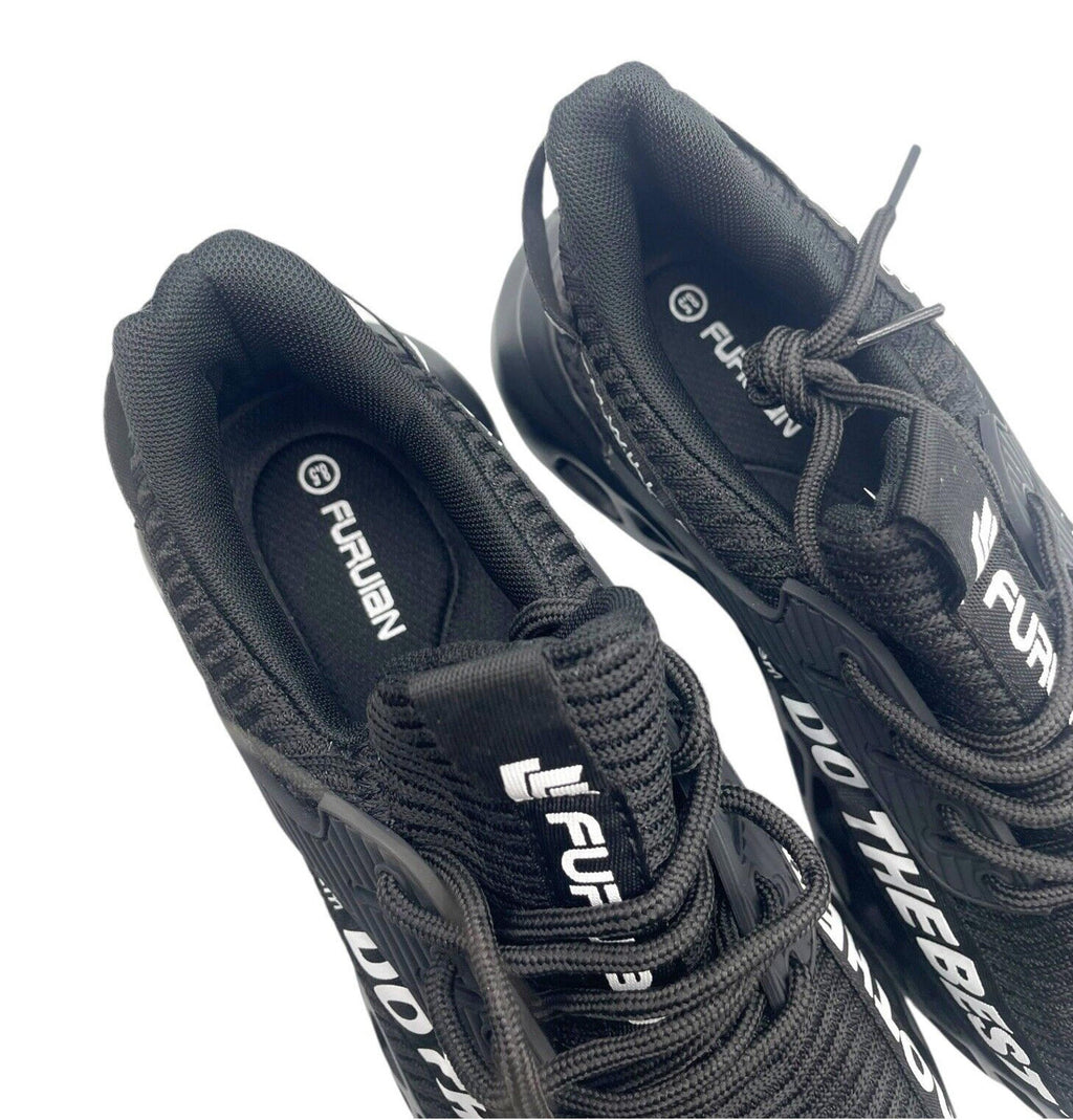 Furuian Black Safety Trainers Steel Toe Cap Logo Band Men’s UK Size 8 EU 42