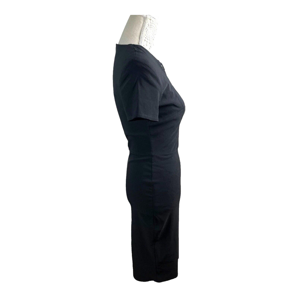Amy Childs Midi Dress Black Fitted Stretch Women’s UK Size 12