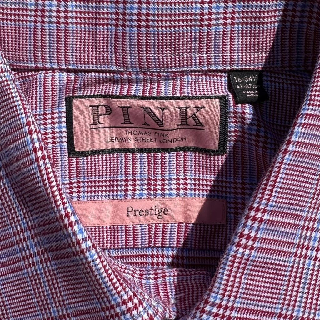 PINK Thomas Pink Shirt Prestige Long Sleeve French Cuff Men's UK Size L